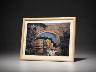 Framed Mediterranean Waterfront Art Print