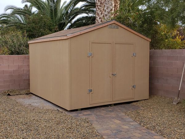 New storage sheds installed on site 8x10 with a single 