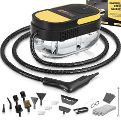 Steam Cleaner, 3 Level Adjustable Handle, 15s Heat Up, 1.69 Quarts Tank, Portable Steamer for Cleaning with 15 pcs Accessories, Steam Cleaner for Home