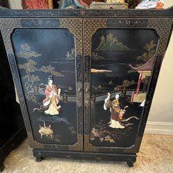 Chinoiserie Cabinet Vintage/antique - Small- Available For Pick Up This Friday In Coral Gables