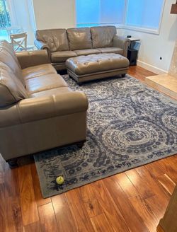 Beautiful Leather Sofa and Ottoman