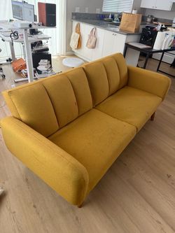 Mid-Century Modern Mustard Yellow Sofa
