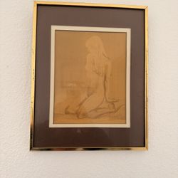 WOMAN KNEELING FOIL ART PIECE