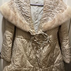 Italian Winter Coat With Fur Collar