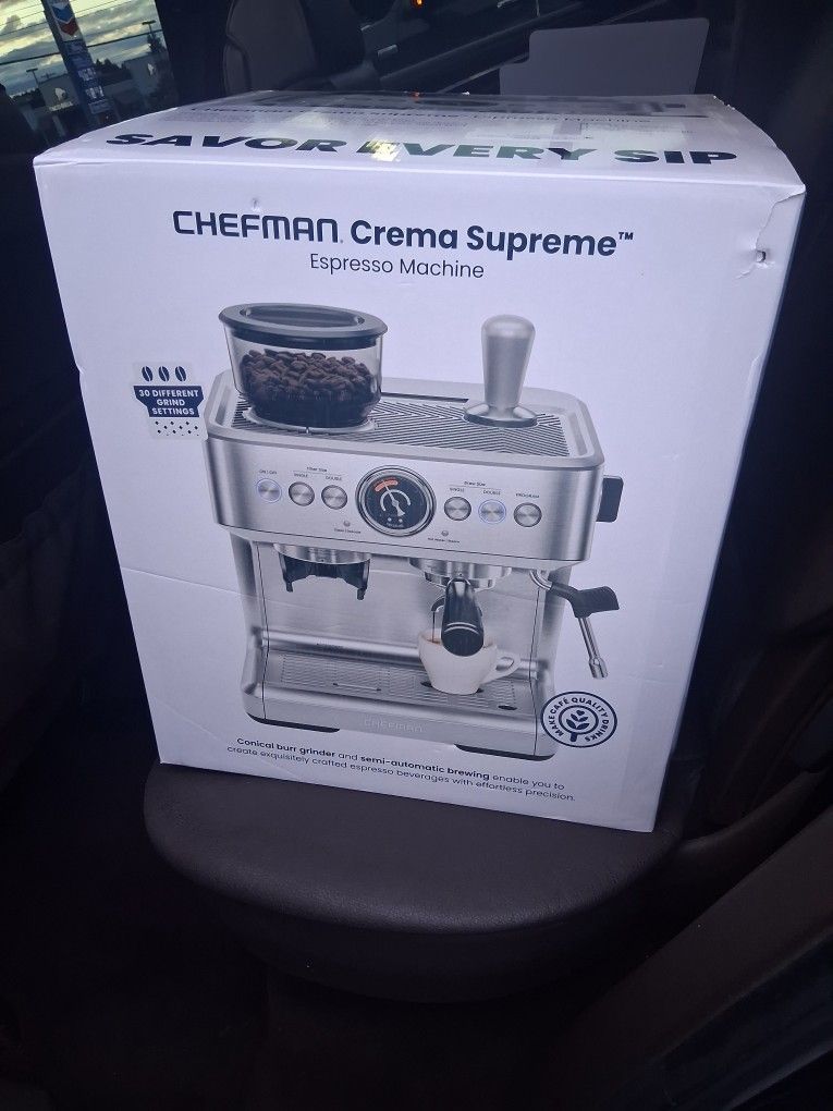 NEW CHEFMAN CREMA SUPREME ESPRESSO MACHINE