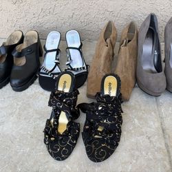 Women’s Shoes 5.5 / 6 Lot Take All for $5 Y2K Booties Sandals Heels Clogs 2000’s Pumps 
