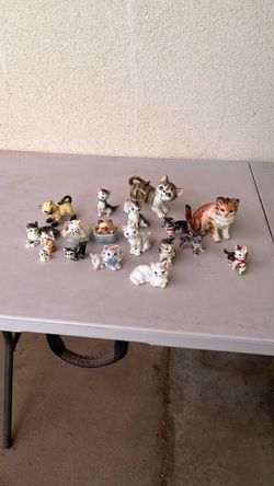 Vintage Ceramic Cat Figurine Collection