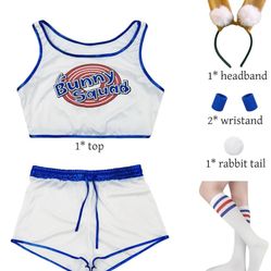 Halloween Women Bunny Space Jam Movie Costume 
