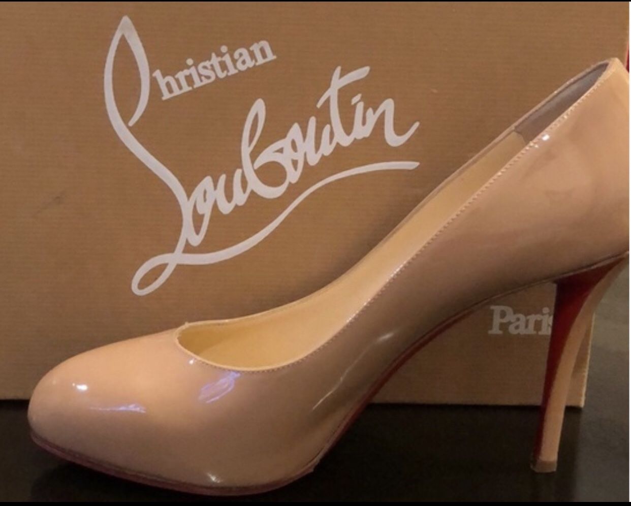 Christian Louboutin Red bottom Original Vero cuoio Dolly Nude Patent Leather Pumps Size 41(9.5) NEW-(worn 1 time)77064 zipcode 