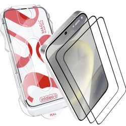Screen Protector for Samsung S24 Plus – MagicBox Tempered Glass Screen Protector S24 Plus (2 pcs) Full-Screen Coverage with 2