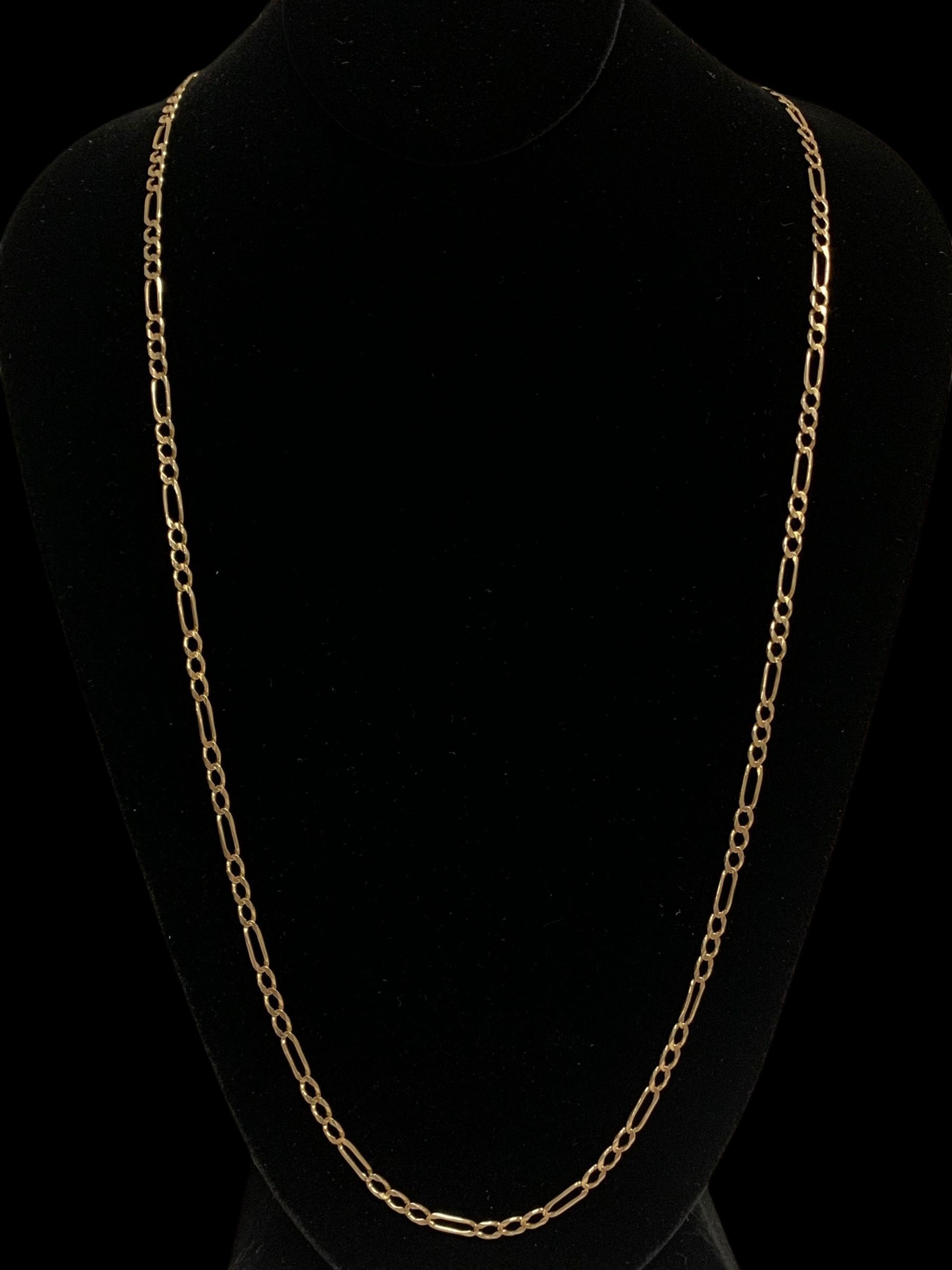 28" 3.5mm Gold figaro chain #31385