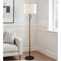EMORLO 62" Brown Balck Floor Lamp for Living Room, 1200LM 3-Way Dimmable