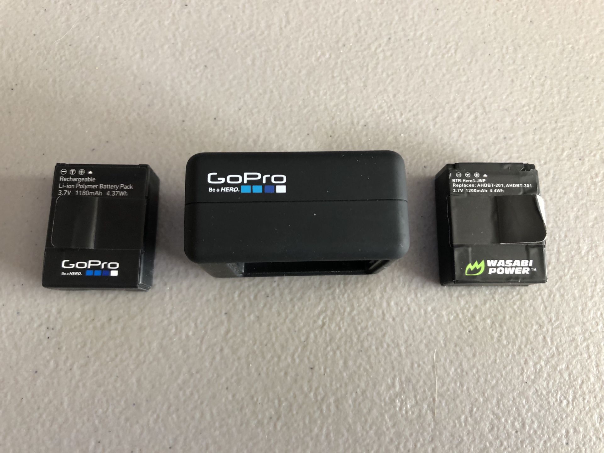 GOPRO 4 Battery Charger and 2 Batteries