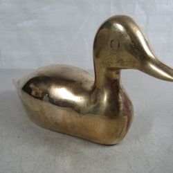 Solid Brass Vintage Mid Century Modern Duck Statue/Figurine

