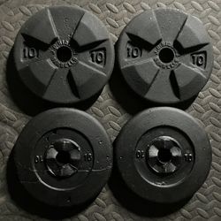 Standard 1" 10lb x4 weight plates weights plate 10 lb lbs 10lbs Cast Iron for Dumbbell Dumbbells Barbell bar