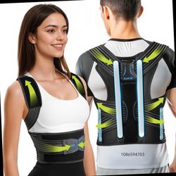 Rakiie Posture , Adjustable Back Brace, Breathable Shoulder Straightener For Hunchback, Neck,