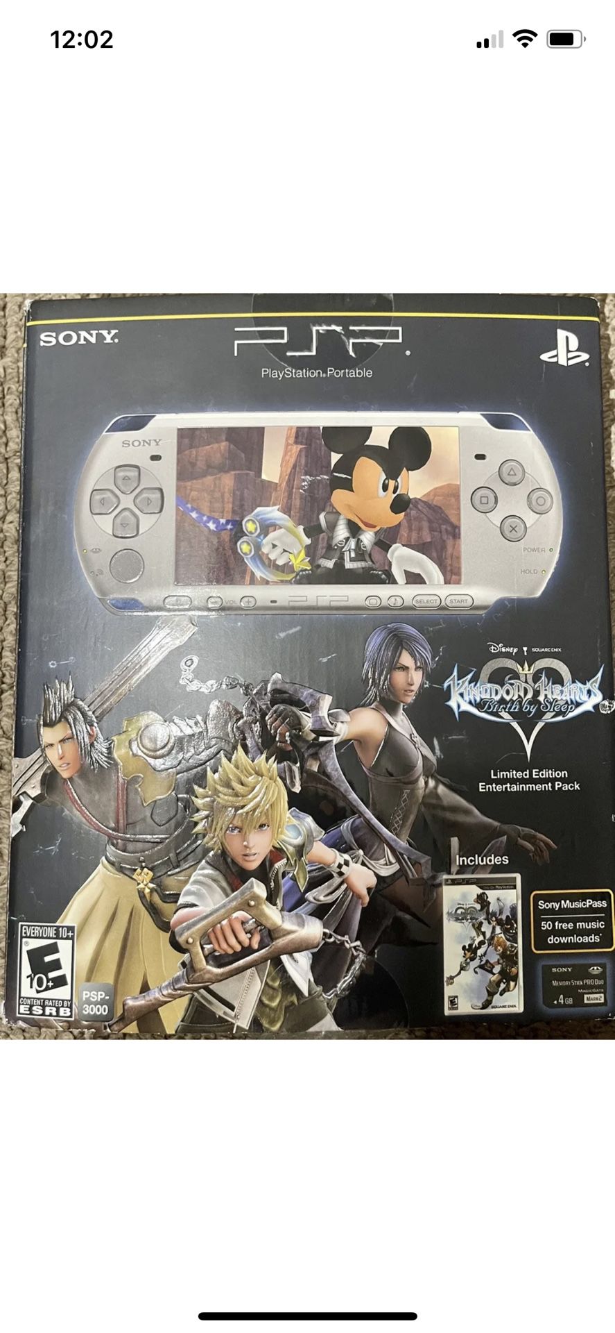 PSP 3000 Kingdom Hearts Birth By Sleep Entertainment Pack Mystic Silver 4Z 