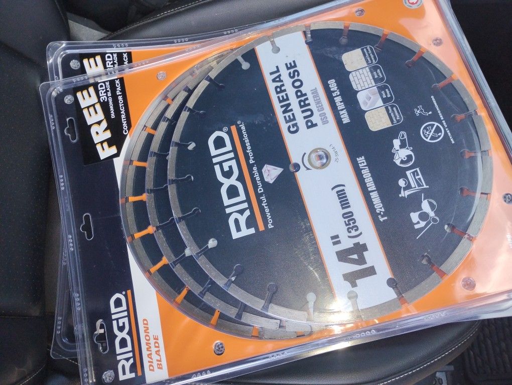 14" Diamond Concrete & Masonry Blades (Ridgid)