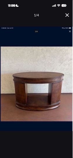 One Heavy Solid Wood Oval Dining Table Base Console TV Stand (No Glass)