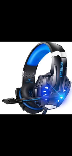 Stereo Gaming Headset for PS4 PC Xbox PS5 Controller, Noise Cancelling. Headphones with Mic, LED