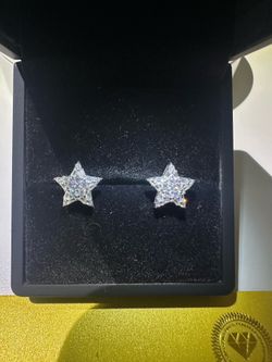 Moissanite Diamond Star Earrings 6.5mm
