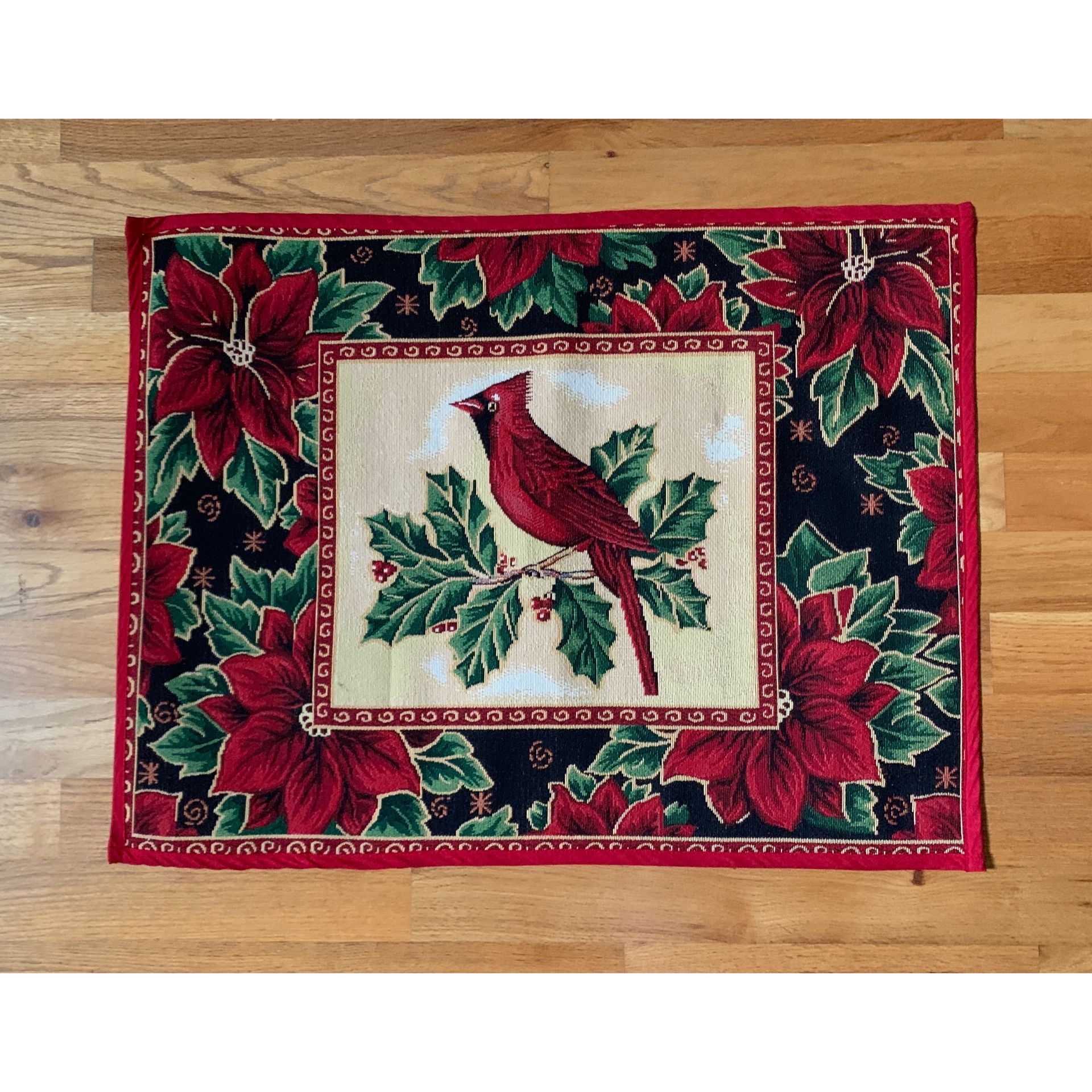 Christmas Cardinals Tapestry Floor Area Rug