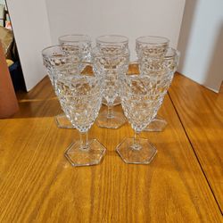 8 VTG Fostoria 6.75 Inch Water Wine Goblets