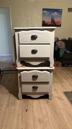White Wood Nightstand Set of 2