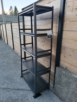 Black Metal 5-Tier Storage Shelving Unit