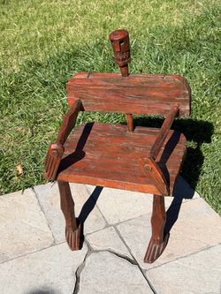 Anthropomorphic folk art chair hand carved