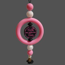 Car Charm - Pink Faith Over Fear