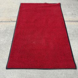 Red Floor Mat with Rubber Border