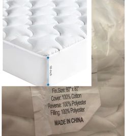 100% Cotton Queen Size Mattress Topper Pillow top