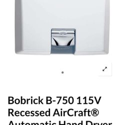 Bobrick B-750 Hand Dryer - New