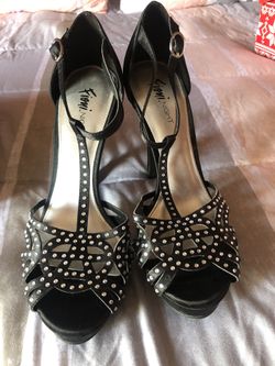 Black studded high heels