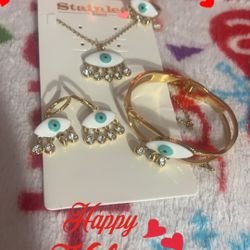🧿 A Set Of 4 Pcs Light Blue Eye 🧿 So Cute