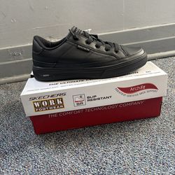 SKECHERS Black Non-Slip Work Shoes