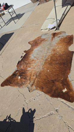 Natural Cowhide Rug Brown and White