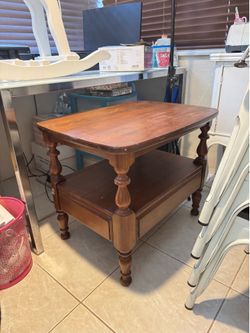Vintage cherry wood end table