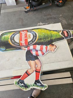 Rugby aluminum beer sign. 20 x 20