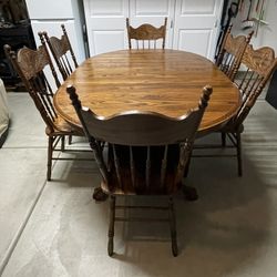 Oak Dining Room Table With 6 Chairs
