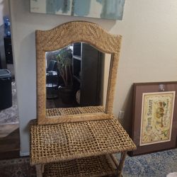 Vintage Mirror And Table