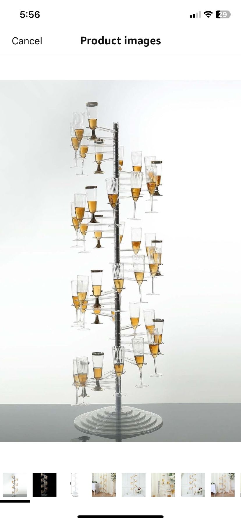Clear Acrylic Spiral Champagne Flute Bar $85.00