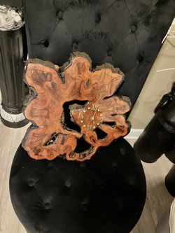 Vintage Handmade Live Edgewood Clock