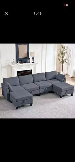 Flexible Combination Reversible 4-Seater Modular Sofa with Storage