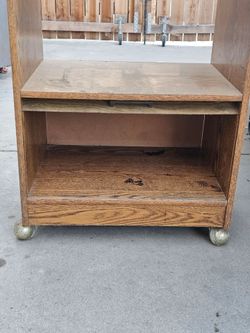 Wood Microwave  Stand Cart on Casters