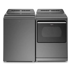 Whirlpool 5.3 cu. ft. Washer and 7.4 cu. ft. Smart GAS Dryer with Intuitive Controls, Chrome