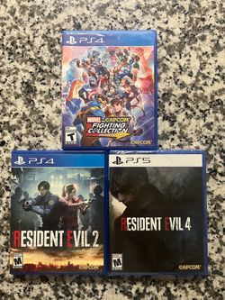 Marvel vs Capcom Fighting Collection, Resident Evil 2 & Resident evil 4 remake playstation 4 & 5 PS4 PS5