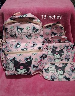 Kuromi Backpack 3 pieces