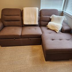 L-Shaped Sleeper Sofa With Storage
